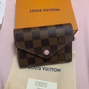 Pink Victorine Damier Ebene Rose Ballerine Wallet